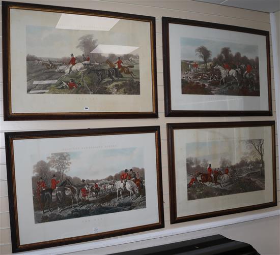 A set of four Herring prints - Full Cry, The Death, The Meet and Breaking Cover, 65 x 96.5cm